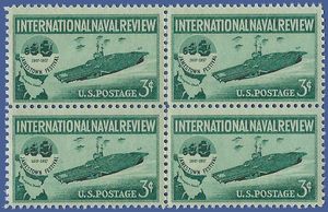 #1091 3c International Naval Review Block/4 1957 Mint NH