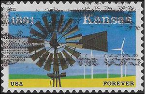 #4493 (44c Forever) 150th Anniversary Kansas Statehood 2011 Used