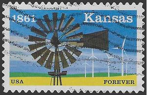 #4493 (44c Forever) 150th Anniversary Kansas Statehood 2011 Used