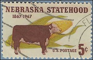 #1328 5c 100th Anniversary Nebraska Statehood 1967 Used