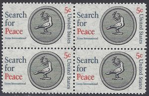 #1326 5c Search for Peace Block/4 1967 Mint NH