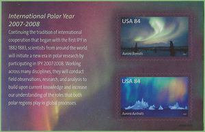 #4123 84c International Polar Year Souvenir Sheet of 2 2007 Mint NH