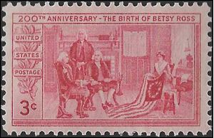 #1004 3c 200th Anniversary of Betsy Ross 1952 Mint NH