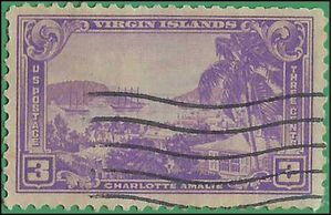 # 802 3c St. Thomas Virgin Islands 1937 Used