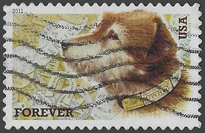 #4547 (44c Forever) Owney the Postal Dog 2011 Used