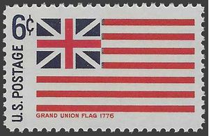 #1352 6c Historic American Flags Grand Union 1776 1968 Mint NH