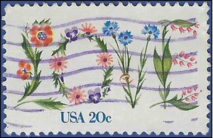 #1951 20c Love Flowers 1985 Used