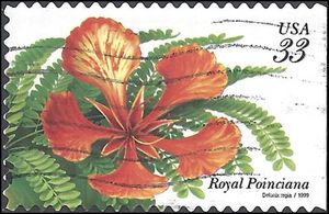 #3311 33c Tropical Flowers Royal Poinciana 1999 Used