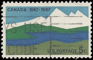 #1324 5c 100th Anniv. of Canada 1967 Used