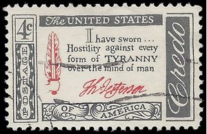#1141 4c American Credo: Thomas Jefferson 1960 Used