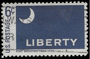 #1345 6c Historic Flags Ft. Moultrie 1968 Used