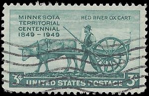 # 981 3c 100th Anniversary Minnesota Territory 1949 Used