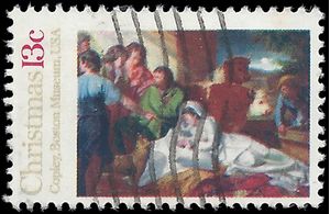 #1701 13c Nativity, Madonna and Child 1976 Used