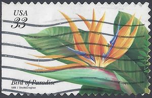 #3310 33c Tropical Flowers Bird of Paradise 1999 Used