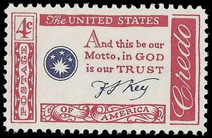 #1142 4c American Credo Francis Scott Key 1960 Mint NH