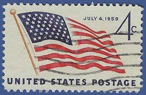 #1132 4c 49-Star American Flag 1959 Used