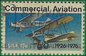 #1684 13c 50th Anniversary Commercial Aviation 1976 Used