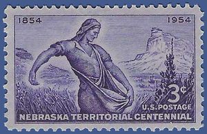 #1060 3c Nebraska Territory Centenary 1954 Mint NH