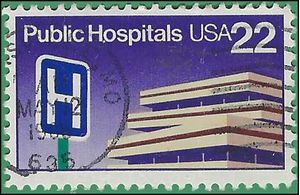 #2210 22c Public Hospitals 1986 Used