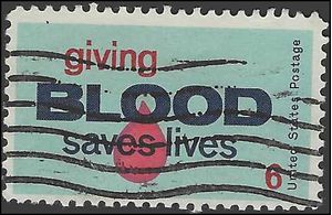 #1425 6c Giving Blood Saves Lives 1971 Used