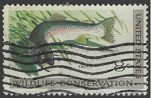 #1427 8c Wildlife Conservation Trout 1971 Used