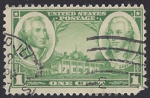 # 785 1c George Washington and Nathanael Green 1936 Used