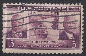# 856 3c 25th Anniversary Panama Canal 1939 Used