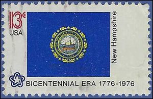 #1641 13c American Bicentennial New Hampshire State Flag 1976 Used