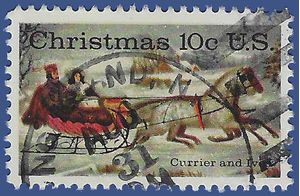 #1551 10c Christmas Currier and Ives 1974 Used