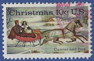 #1551 10c Christmas Currier and Ives 1974 Used