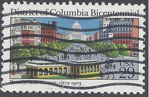 #2561 29c District of Columbia Bicentennial 1991 Used