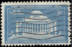 #1029 3c 200th Anniversary of Columbia University 1954 Used
