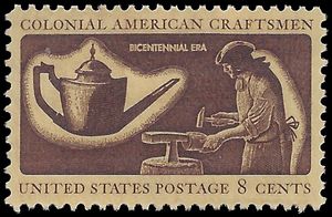 #1457 8c Colonial American Craftsmen Silversmith 1972 Mint NH