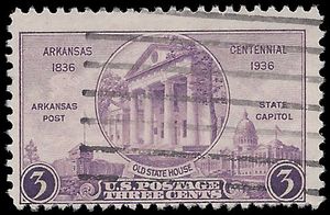 # 782 3c Arkansas Centennial 1936 Used