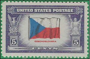 # 910 5c Overrun Countries Czechoslovakia 1943 Mint NH