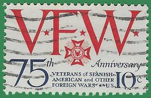 #1525 10c 75th Anniversary Veterans of Foreign Wars 1974 Used