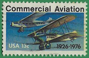 #1684 13c 50th Anniversary Commercial Aviation 1976 Used