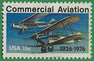 #1684 13c 50th Anniversary Commercial Aviation 1976 Used