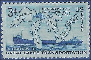 #1069 3c 100th Anniversary Soo Locks 1955 Mint NH