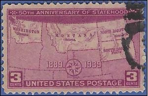 # 858 3c 50th Anniversary of Statehood 1939 Used