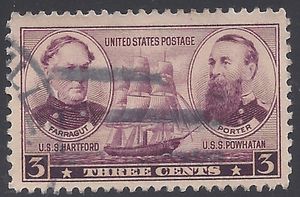 # 792 3c Navy Issue-Farragut & Porter 1937 Used