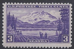 # 800 3c Alaska Mt McKinley 1937 Mint NH