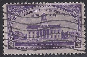 # 838 3c Iowa Territory Centennial 1938 Used