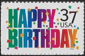 #3695 37c Happy Birthday 2002 Mint NH
