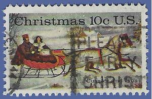 #1551 10c Christmas Currier and Ives 1974 Used