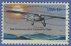 #1710 13c 50th Anniversary Lindbergh Flight 1977 Used