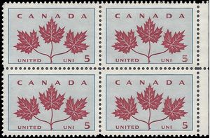 Canada # 417 1964 Used Block of 4