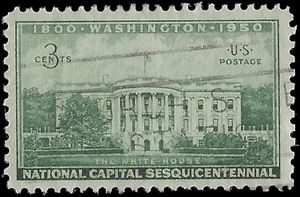 # 990 3c National Capital Sesquicentennial Executive Mansion 1950 Used
