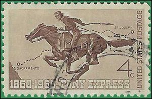 #1154 4c Pony Express Centennial 1960 Used