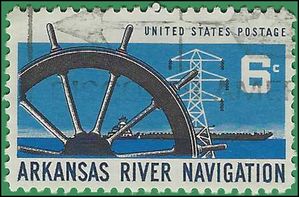 #1358 6c Arkansas River Navigation 1968 Used